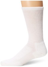 Thorlo Unisex Moderate Cushion Walking Crew Sock, White, Large Large, White