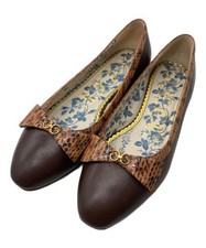 Gucci Ribbon Leather Pumps Brown Women's Size EU36.5/US6.5