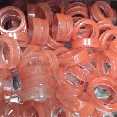 20pcs Wholesale 8mm Ring Jewelry Artificial Cherry Quartz Stone Gemstone Rings
