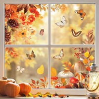 Fensterbilder Herbst BläTter Blumen Schmetterling Fenstersticker Deko