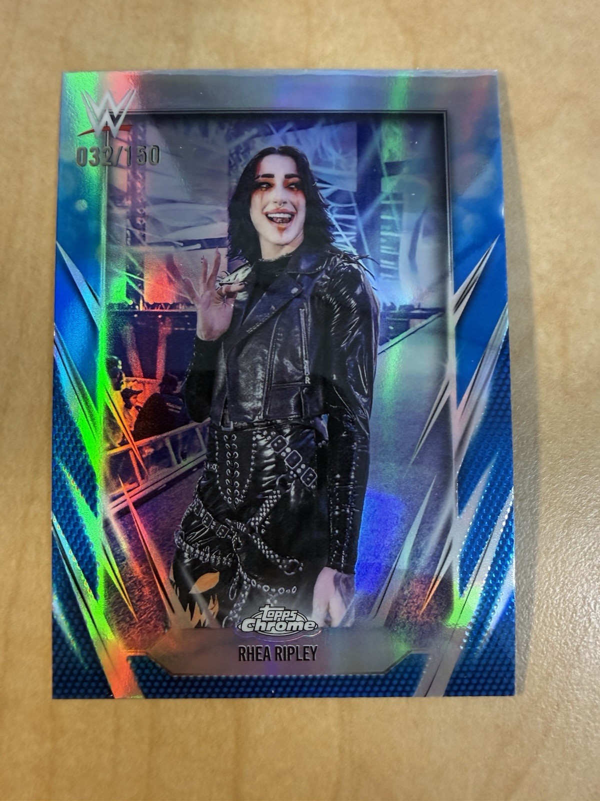 2026 Topps Chrome WWE Rhea Ripley BLUE REFRACTOR #32/150! Mami!! SP!! #20