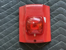 System Sensor SR-P Red Lens Fire Alarm Strobe Red Wall Mount USED
