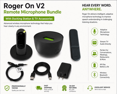 Phonak Roger On V2 Remote Microphone RogerDirect Bluetooth USB-C