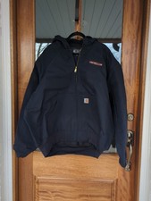 Carhartt Blue J0131 Thermal Lined Hooded Canvas Jacket USA Coat 3xl