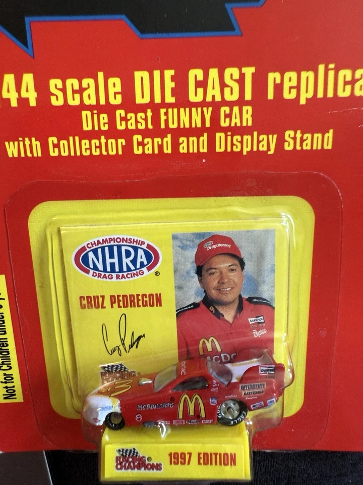 NEW 1997 RACING CHAMPIONS MCDONALDS NHRA FUNNY CAR 1:44 Cruz Pedregon - Image 3 of 4