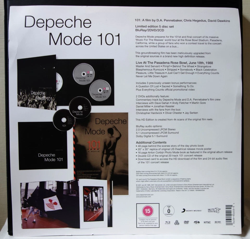2021 Sony Music Entertainment Depeche Mode 101 Coffret Deluxe CD Blu-ray DVD - Photo 2/4