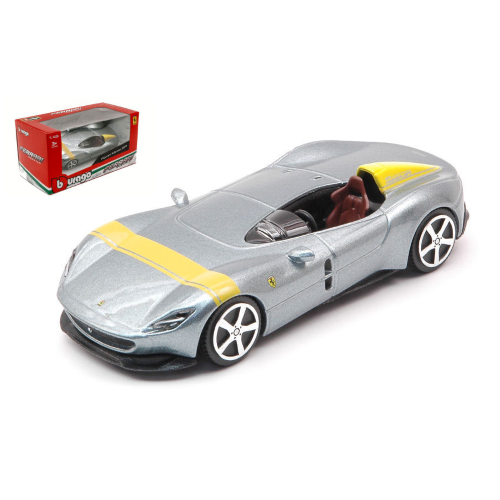 Ferrari Monza SP1 2018 Silver 1:43 Burago Auto Stradali -D- Neues Modell-image