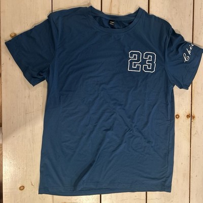 Blue Knit Chicago 23 Graphic Print Crew Neck Short Sleeve Men's T-Shirt L