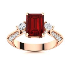 Sterling Silver Garnet Stone Prong Boho Solitaire Daughter Ring Jewelry
