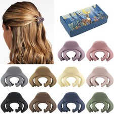 Small Hair Clips for Women Girls 1 Count Pack of 10 , Neutral Octopus