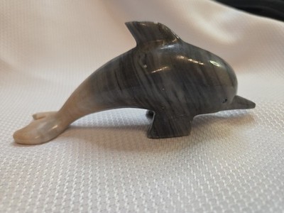 Hand Carved Stone Dolphin 6''