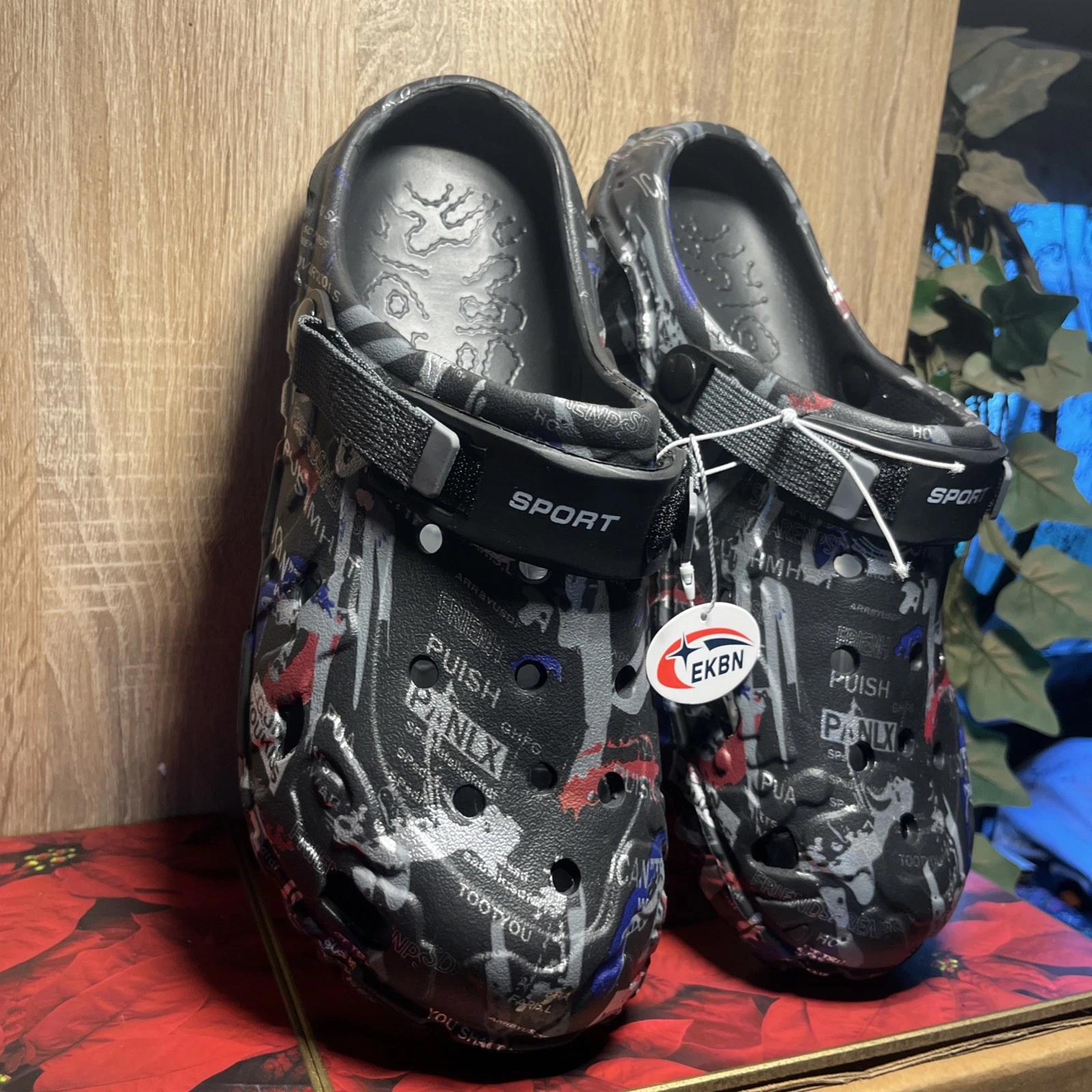 Black Classic Style Clogs Lightweight UK 12.5-13 Quick Shipping