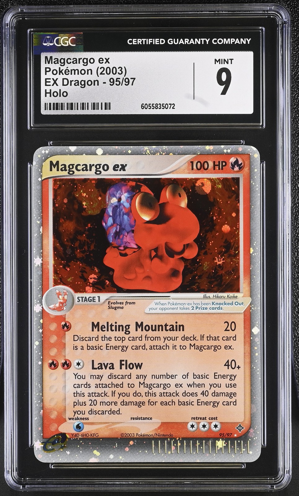 CGC 9 MINT Magcargo ex 2003 EX Dragon 95/97 Holo Pokemon Card psa