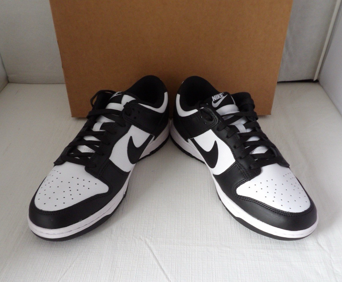 NWOB Authentic NIKE DUNK LOW "PANDA" B & W Leather Women's Size 9 M Men's 7.5 M thumbnail 11