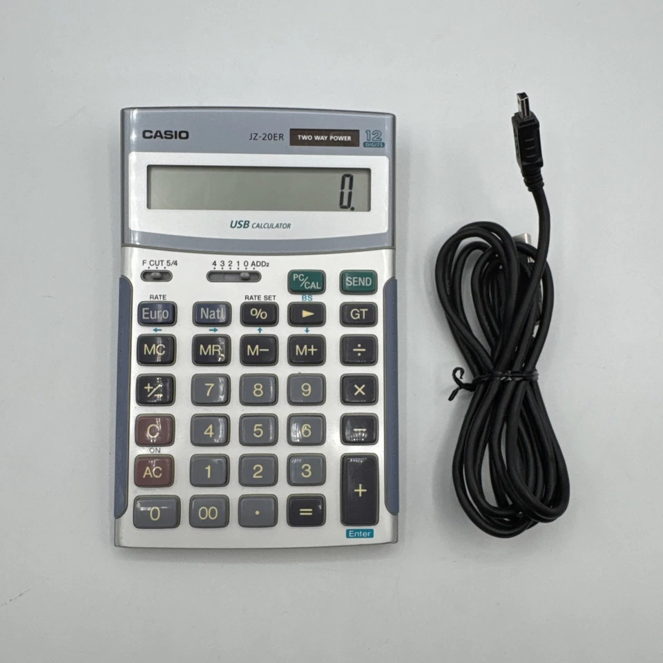 Casio JZ-20ER Desktop Printing Calculator with Power cable Fast Dispatch UK - Image 4 of 4