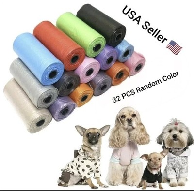 32PC roll Pet Poop Bags Pick Up Garbage Bag Pet Environmental Garbage Degradable