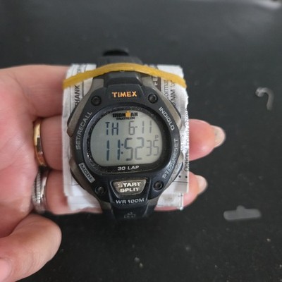 Timex Ironman Triathlon Watch Men 38mm Digital Gray  Alarm Chrono New BatteryLP