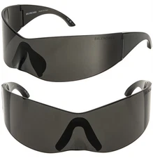 BALENCIAGA BB0299S 0299 PANTHER MASK Wrap Black Bold Runway Unisex Sunglass 001