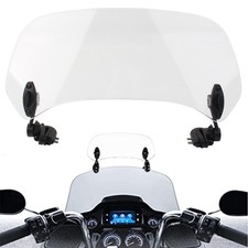 Smoke Clip On Motorcycle Windshield Windscreen Extension Spoiler Wind Deflector