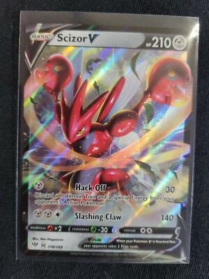 2020 Sword&Shield Darkness Ablaze Scizor V #118/189 Full Art Ultra Rare Mint