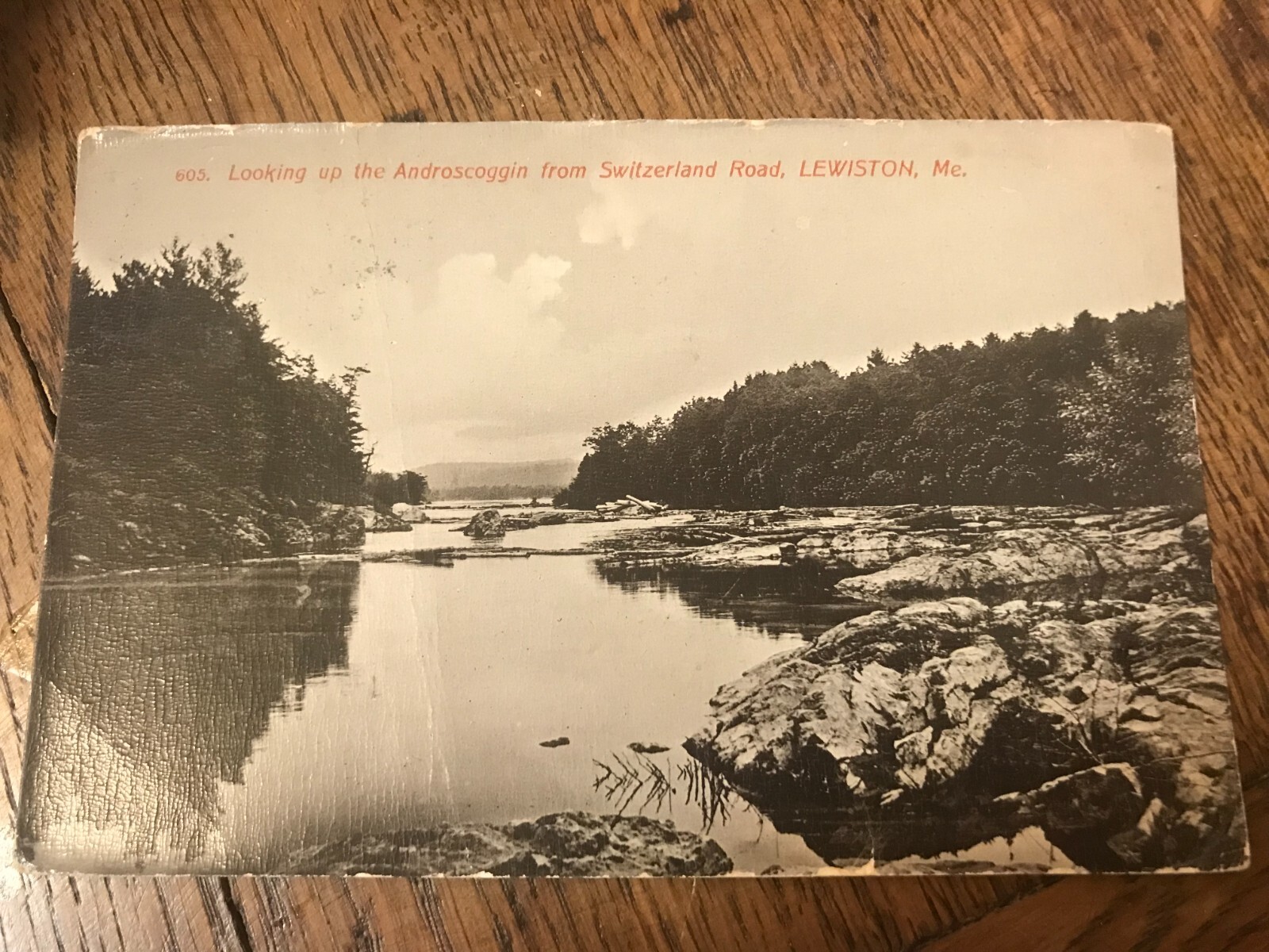 Looking up the Androscoggin from Switzerland Road Lewiston Maine Postcard eBay