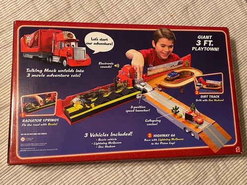 DISNEY PIXAR CARS MEGA MACK PLAYTOWN TALKING MACK BESSIE DOC LIGHTNING McQUEEN - Picture 2 of 6