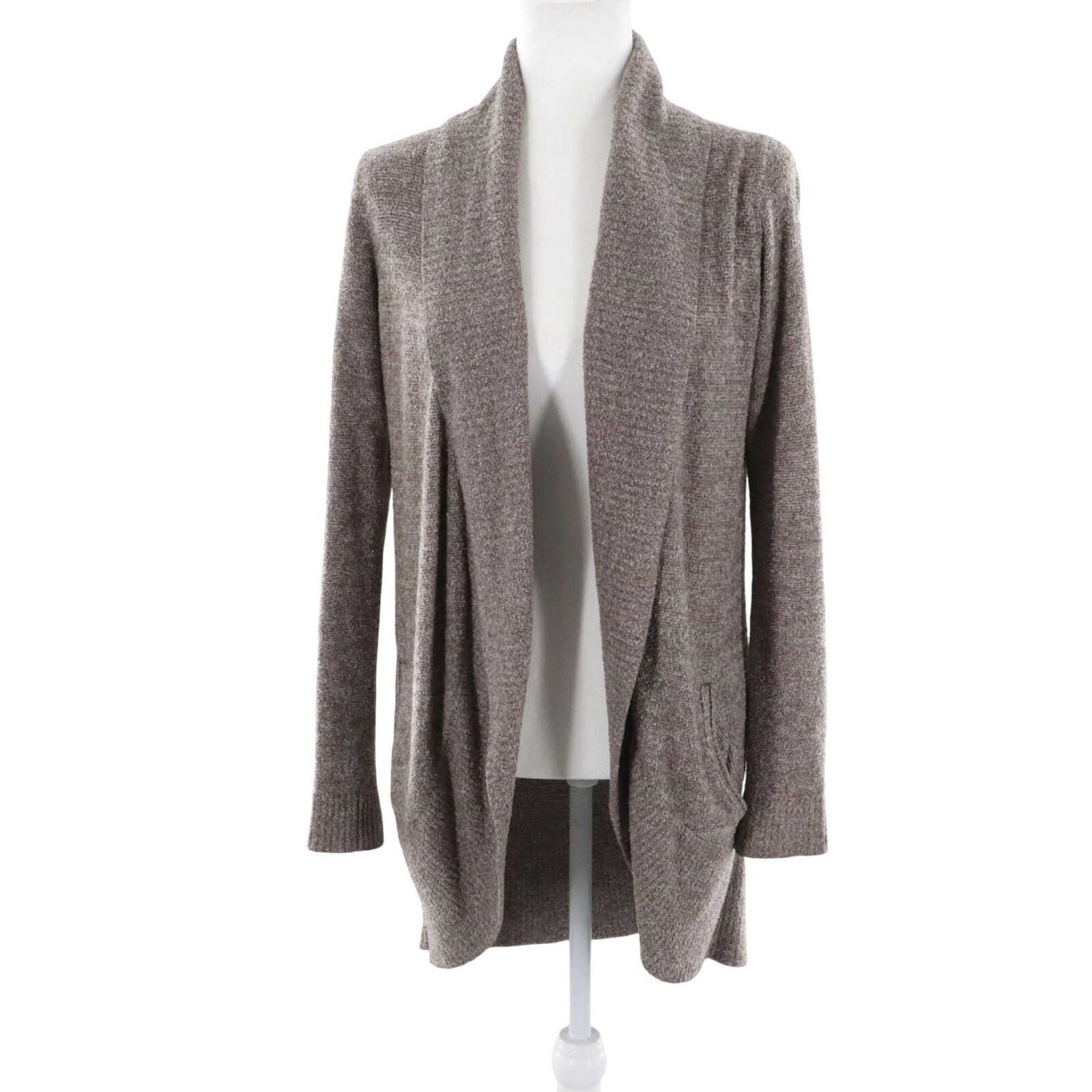 Barefoot Dreams Cozychic Lite Cardigan Women XS/S Taupe Coastal Grandma Ethereal