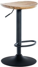 Barhocker Skelde Höhenverstellbarer Barstuhl Mit Fußstütze Massivholz-Sitz