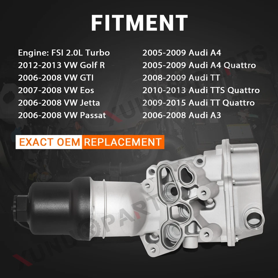 Upgraded Aluminium Oil Cooler Filter Housing for 2005-2009 Audi A4 Quattro 2.0L - Image 3 of 4
