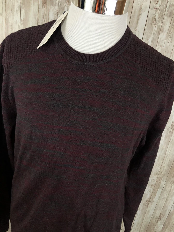 Mustang Sweater Mens XL Slim Pullover Shirt Knit Gray Red Lightweight N72 - Image 2 of 4