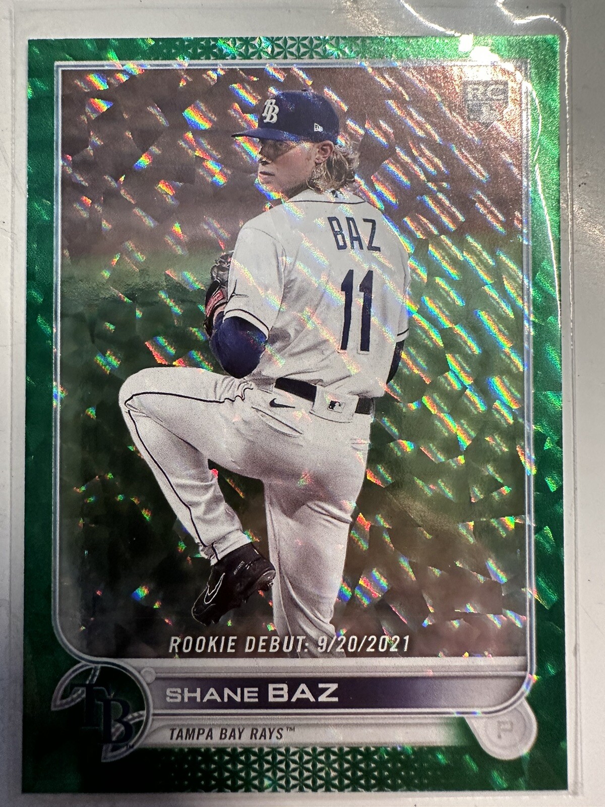 2022 Topps Update Rookie Debut Green Foil /499 Shane Baz #US240 Rookie RC