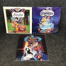 Lot Of 3 Walt Disney 12  Laserdisc Movies Snow White, Cinderella And Aladdin