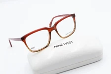 NINE WEST NW5066 645 Red-Brown Horn 50-18-135 Frames Flex Hinge w/free Case X569