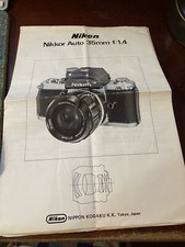 NIKON Nikkor Auto 35mm f/1.4  35mm f/2 Original Instruction Manuals Very RARE