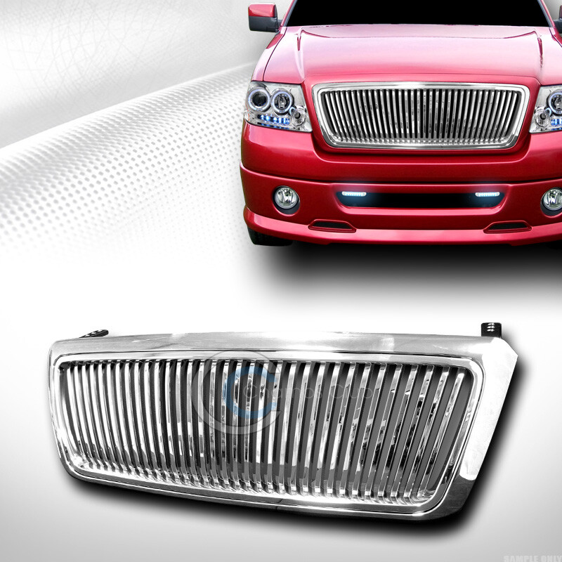 Fits 04-08 Ford F150 Chrome Vertical Front Hood Bumper Grill Grille Guard ABS