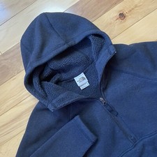 The North Face Fleece Sweater Womens Sz XS Black Hooded 1/2 Zip