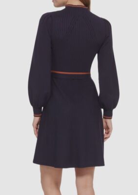 vince camuto fit and flare sweater dress Mono B Laguna Scuba Shift Dress-Green – The Silo Boutique main image 0