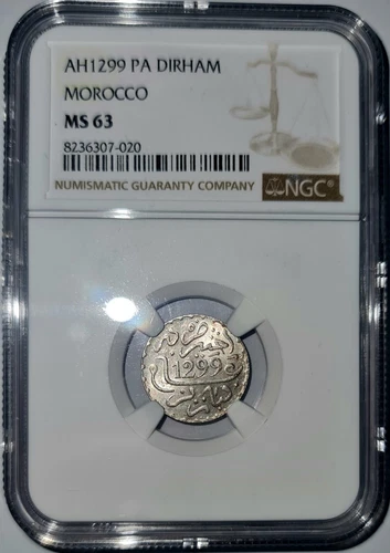 MOROCCO / AH 1299  Dirham - NGC MS 63 !!!