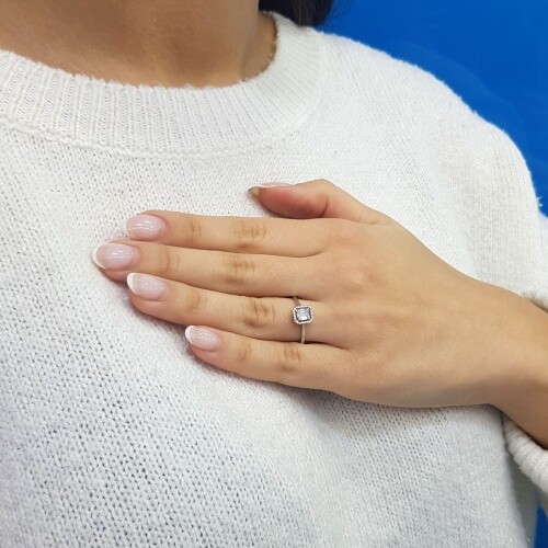 0,21 Carat Diamantring mit Diamanten in Baguette-Schliff - Bild 3 von 3