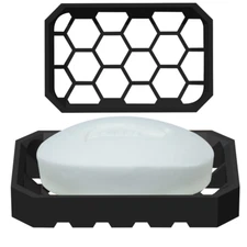 (2) Soap Dish Bar Holder Shower Saver Bathroom Sink Kitchen Self Draining