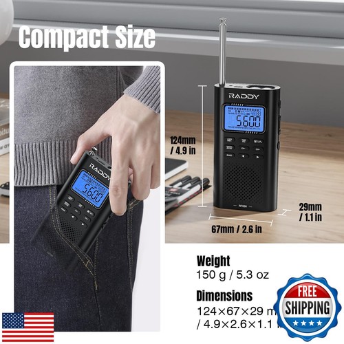 Raddy RF886 Tragbares Kurzwellenradio AM/FM/SW/VHF/WB Digitalradio BT Connect - Bild 5 von 5