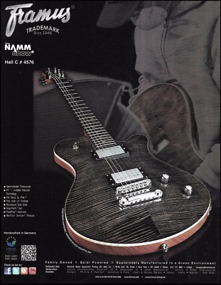 Framus Panthera Supreme Nirvana Black High Polish guitar advertisement ad print