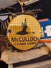 VINTAGE MCCULLOCH CHAIN SAWS SIGN - STORE DISPLAY SERVICE PORCELAIN SIGN