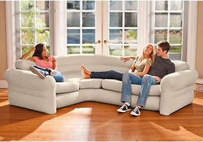 Ultra Comfort Corner Sofa Sleeper Couch Blow Up Futon Sectional Bed Living Room