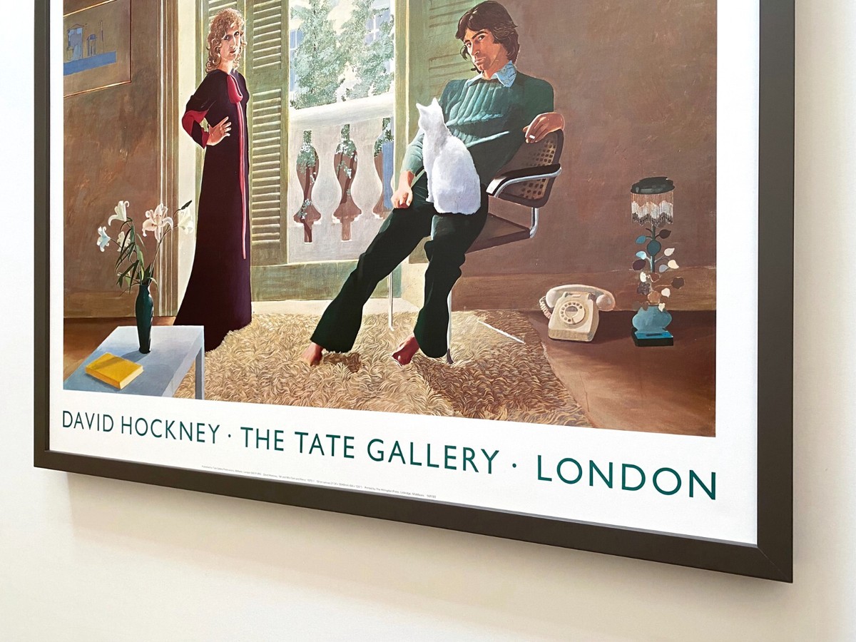 Clark and Percy/デビット ホックニー/ポスター DAVID HOCKNEY RARE 1974 LITHOGRAPH PRINT FRAMED POSTER