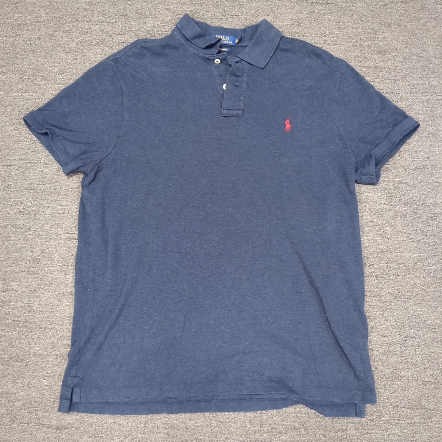 Polo Ralph Lauren personalizzata slim fit camicia blu navy