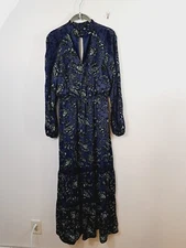 Belle & Sky Women's Purple Floral Prairie Style Dress In Size Small