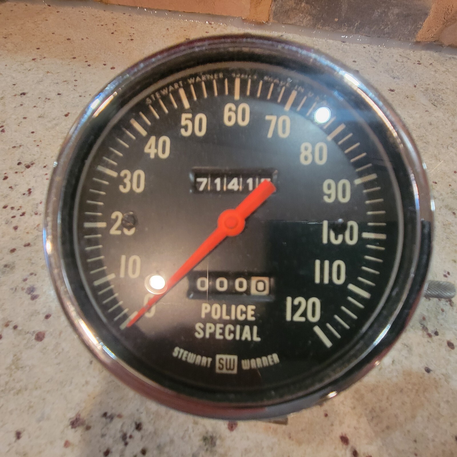 OEM Police Special Speedometer Stewart Warner Harley Servicar w