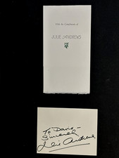 JULIE ANDREWS SIGNED CARD-WITH COMPLIMENTS CARD-"THE SOUND OF MUSIC"