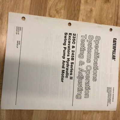 CAT CATERPILLAR 235C 235 EXCAVATOR HYDRAULIC SYSTEM OPERATION  MANUAL TESTING